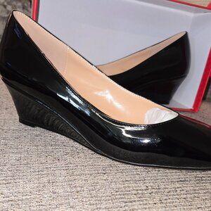 Black Patent Leather Wedges